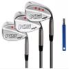 Majek Golf +3 inch over Ultra Big & Tall Senior Men's Wedge Set: 52 Gap (GW), 56 Sand (SW), 60 Lob (LW) (Tall 6'6"+ / +3"Over) with Premium Men's Arthritic Grip + Free Wedge Groove Sharpener (Blue) view 1