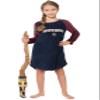 Harry Potter Gryffindor Plush Plaid Girls Raglan Nightgown, Blue, 6/6X view 1