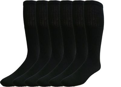 6 Pairs Value Pack of Wholesale Sock Deals Mens Cotton Tube Socks, Athletic Sport Socks, 10-13