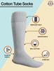 6 Pairs Value Pack of Wholesale Sock Deals Mens Cotton Tube Socks, Athletic Sport Socks, 10-13 view 2