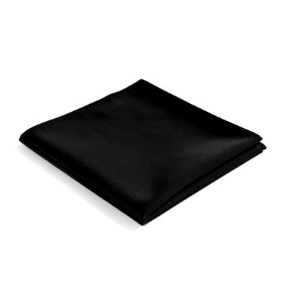 fortunatever Mens Solid Satin Pocket Square(Black)