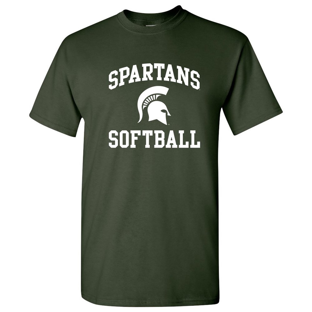 UGP Campus Apparel AS1114 - Michigan State Spartans Arch Logo Softball T Shirt - Medium - Forest