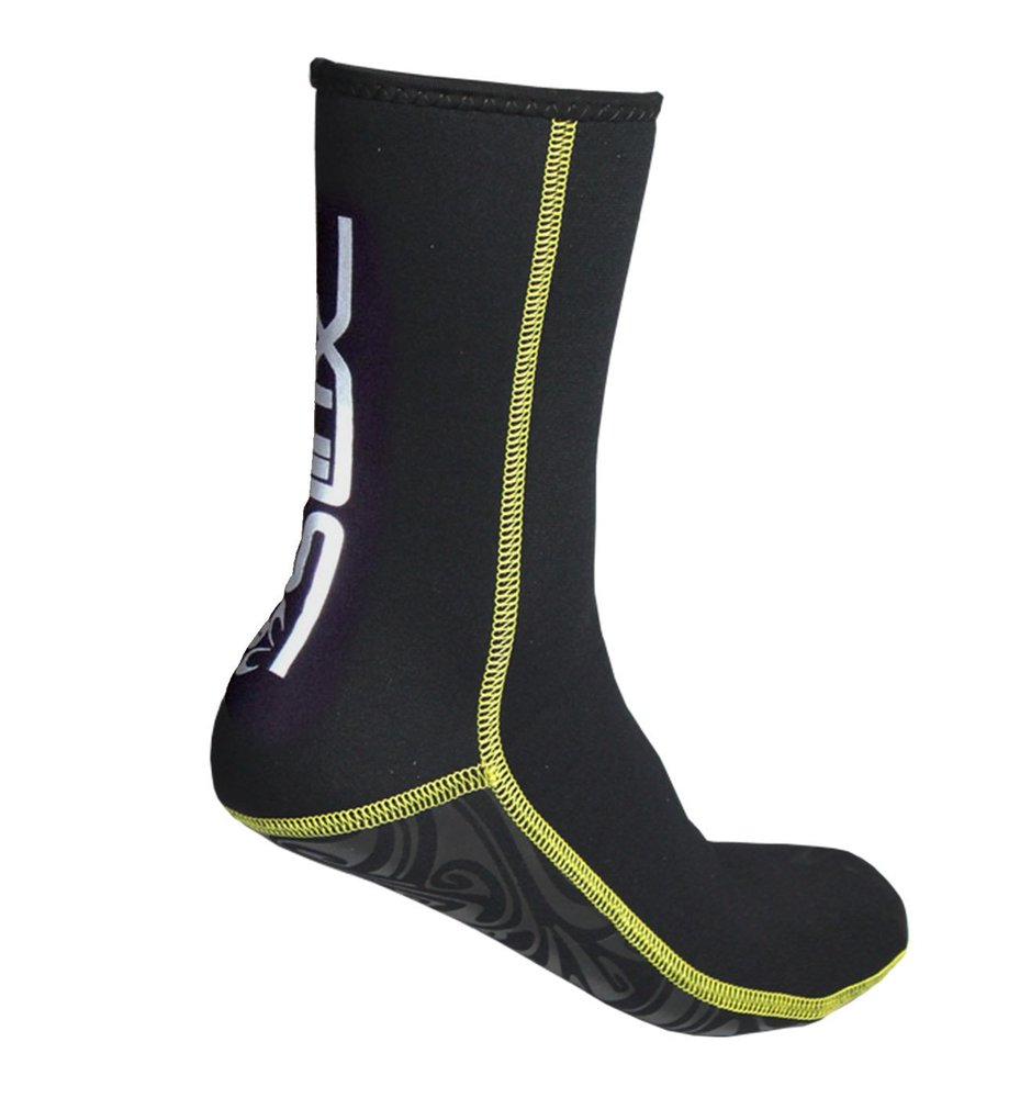 Skyone Neoprene Water Fin Sock Diving Wetsuits Sock 3MM for Women Men, Thermal Beach Socks Anti Slip Flexible for Snorkeling (US, Alpha, X-Large, Regular, Regular, New 3mm Black)