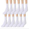 12 Pairs Value Pack of Wholesale Sock Deals Mens Ankle Socks, White, 10-13 view 1
