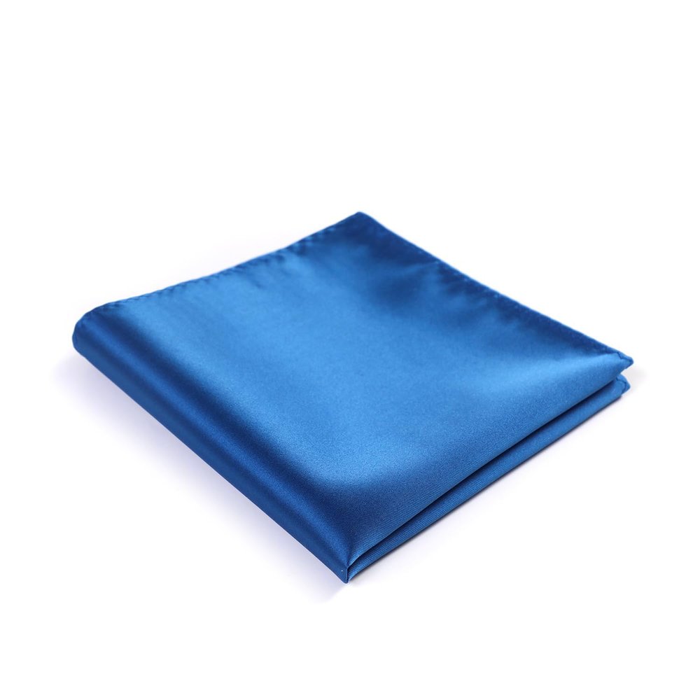 fortunatever Mens Solid Satin Pocket Square(Royal Blue)