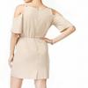 Bar III Womens Cold Shoulder Mini Casual Dress Tan M view 2