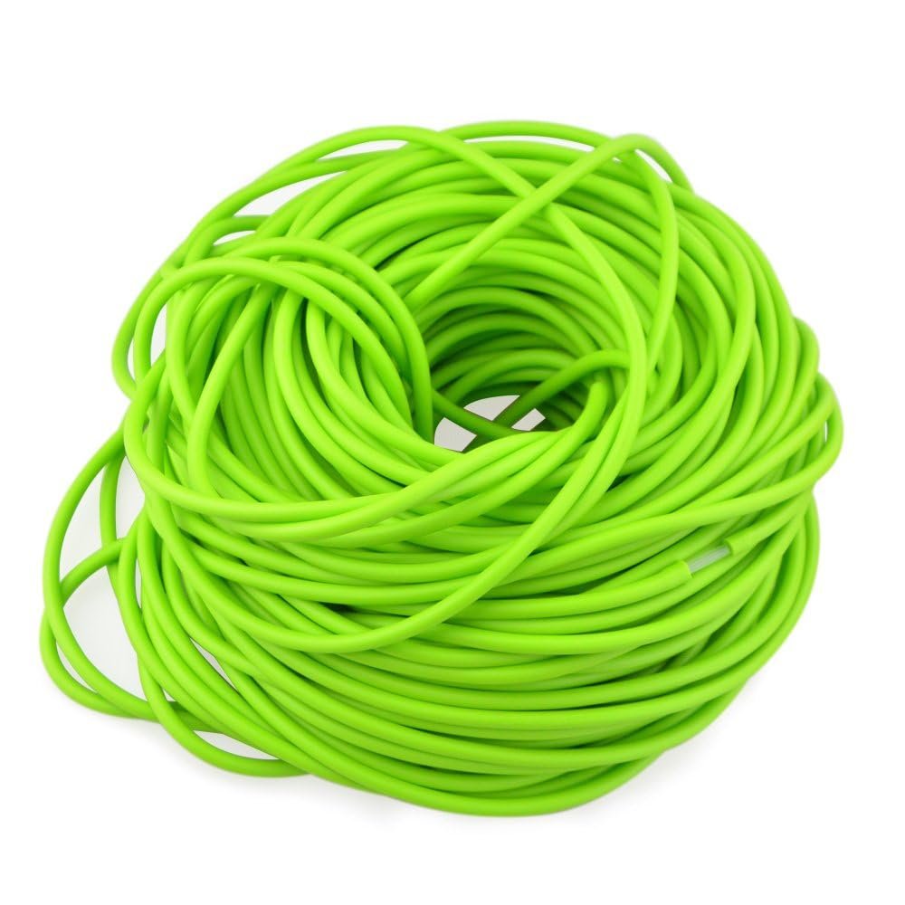 ZSHJG Archery Tube Peep Sight 3/16" Hole Size Replacement Stretch Compound Bow Pull Line Peep Sight Slingshot Rubber Bands Stretch Elastic Tube Band for Ourdoor (Green, 3m)