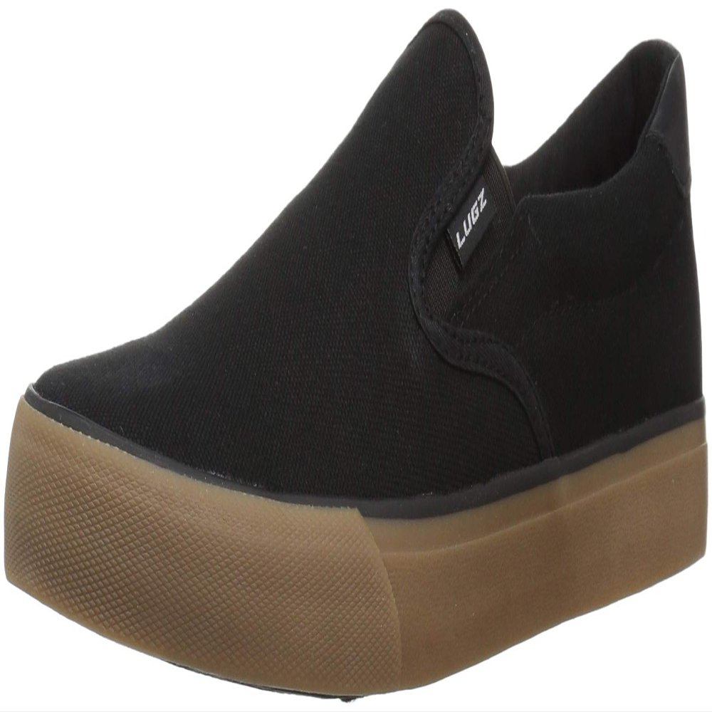 Lugz Men's Clipper Classic Slip-on Fashion Sneaker, Black/Gum, 10