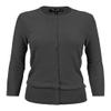 YEMAK Women's Knit Cardigan Sweater  3/4 Sleeve Crewneck Basic Classic Casual Button Down Soft Lightweight Knitted Top CO079-CHA-2X Charcoal view 1