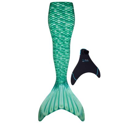 Fin Fun Mermaidens - Mermaid Tails for Swimming for Women, Teens and Adults with Monofin, Large, Celtic Green