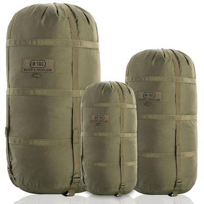 M-Tac Compression Stuff Sack for Sleeping Bag Military Water Resistant Compression Bag Lightweight Nylon Compression Sack for Travel, Camping, Hiking, Outdoor (Olive, XL - 40 liters)