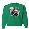 Tee Hunt Howling Wolf Pack Sweatshirt Wild Wilderness Animals Nature Moon Sweater Green XX-Large view 1