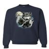 Tee Hunt Howling Wolf Pack Sweatshirt Wild Wilderness Animals Nature Moon Sweater Navy Blue X-Large view 1