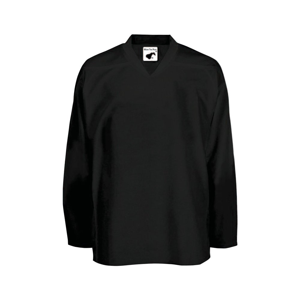 PEAR SOX Mesh Polyester Ice Hockey Jersey for Men's - Athletic Plain Practice/League/Team Jersey with Long Sleeves Black