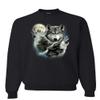 Tee Hunt Howling Wolf Pack Sweatshirt Wild Wilderness Animals Nature Moon Sweater Black 3X-Large view 1