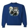 Tee Hunt Howling Wolf Pack Sweatshirt Wild Wilderness Animals Nature Moon Sweater Blue Large view 1