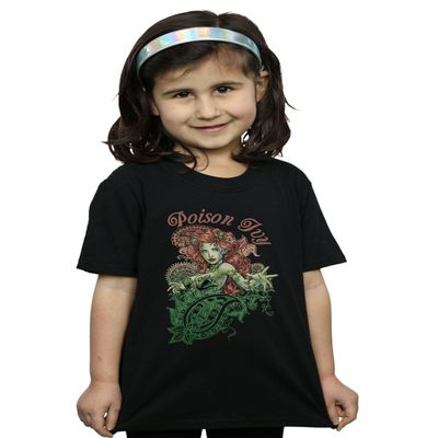 DC Comics Girls Poison Ivy Paisley T-Shirt Black 7-8 Years