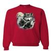 Tee Hunt Howling Wolf Pack Sweatshirt Wild Wilderness Animals Nature Moon Sweater Red Large view 1