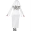 Smiffys Haunted Asylum Nun Costume, White with Dress, Belt & Headpiece, Halloween Adult Fancy Dress, Nun Dress Up Costumes view 3