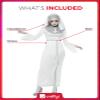Smiffys Haunted Asylum Nun Costume, White with Dress, Belt & Headpiece, Halloween Adult Fancy Dress, Nun Dress Up Costumes view 4