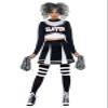 Smiffys Fever Gothic Cheerleader Costume, Black with Crop Top, Skirt & Pom Poms, Fever Fancy Dress, Halloween Dress Up Costumes view 1