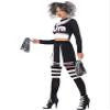 Smiffys Fever Gothic Cheerleader Costume, Black with Crop Top, Skirt & Pom Poms, Fever Fancy Dress, Halloween Dress Up Costumes view 2