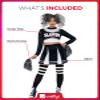 Smiffys Fever Gothic Cheerleader Costume, Black with Crop Top, Skirt & Pom Poms, Fever Fancy Dress, Halloween Dress Up Costumes view 4