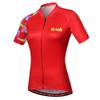 Uriah Women's Cycling Jersey Short Sleeve Reflective with Rear Zippered Bag Square Red Size XXL view 1