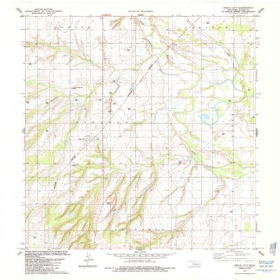 YellowMaps Eagle City OK topo map, 1:24000 Scale, 7.5 X 7.5 Minute, Historical, 1985, Updated 1985, 27.3 x 22.4 in - Tyvek