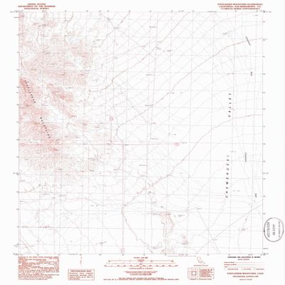 YellowMaps Stepladder Mountains CA topo map, 1:24000 Scale, 7.5 X 7.5 Minute, Historical, 1985, Updated 1985, 26.8 x 22 in - Tyvek