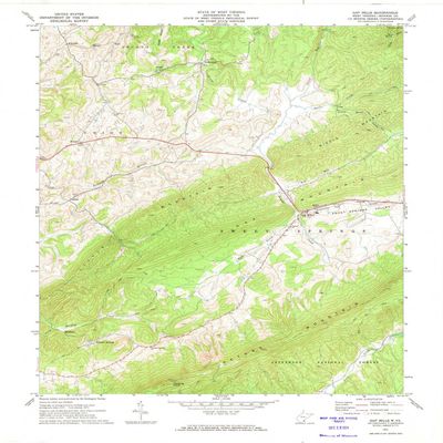YellowMaps Gap Mills WV topo map, 1:24000 Scale, 7.5 X 7.5 Minute, Historical, 1971, Updated 1974, 27.3 x 22 in - Tyvek