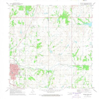 YellowMaps Wewoka East OK topo map, 1:24000 Scale, 7.5 X 7.5 Minute, Historical, 1972, Updated 1974, 27.4 x 22.5 in - Tyvek