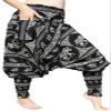 RaanPahMuang Pirate Renaissance Festival Costume Cotton Smock Calf Leg Pants, Medium, Black C view 1