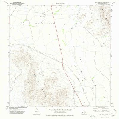 Van Horn Wells TX topo map, 1:24000 Scale, 7.5 X 7.5 Minute, Historical, 1972, Updated 1974, 27 x 23.2 in - Tyvek