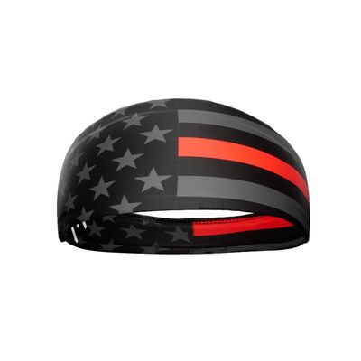 20+ Designs! Unisex Headband/Sweatband. Best for Sports, Fitness, Working Out, Yoga. Tapered Design. (Thin Red Line)