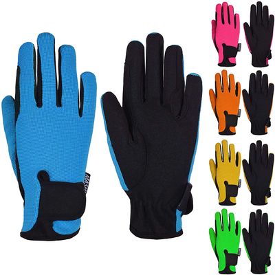 Mashfa Blue/Age 6-8 Years - Riding Gloves - Horse Riding Accessories - Girls Riding Gloves Equestrian
