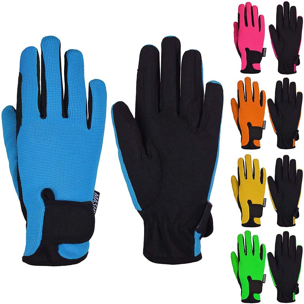 Mashfa Blue/Age 6-8 Years - Riding Gloves - Horse Riding Accessories - Girls Riding Gloves Equestrian