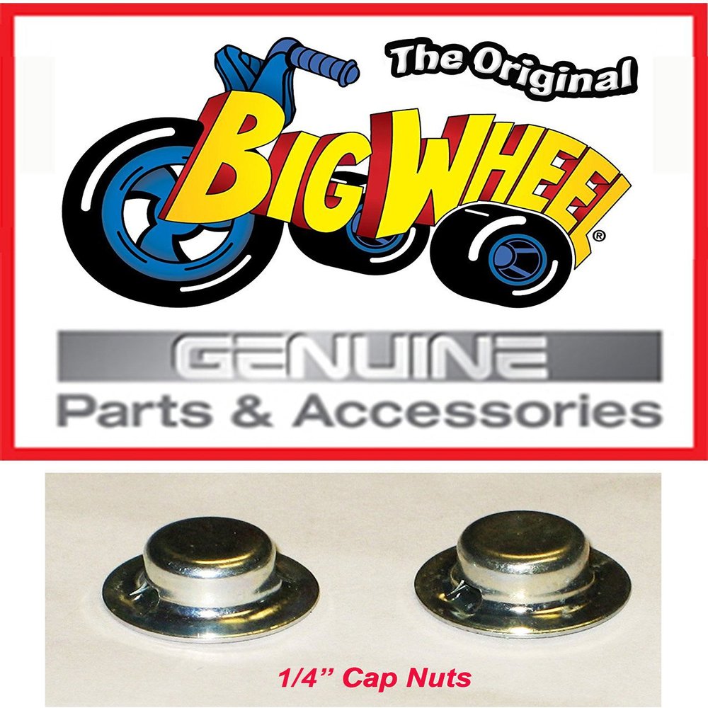 1/4" CAPNUTS for The 9" Original Big Wheel, Replacement Parts, 1 Pair of Axle Caps/pushnuts 1/4" for The Rear Wheels