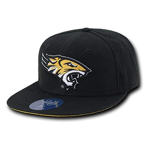 University of Towson Tigers NCAA Fitted Flat Bill Baseball Cap Hat (7 1/8) Black