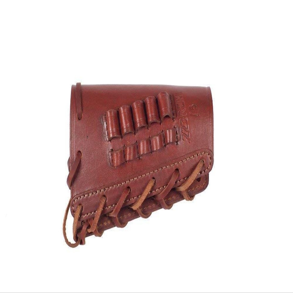 VlaMiTex J18 Leather Hunting Buttstock Ammo Cartridge .223 REM Caliber