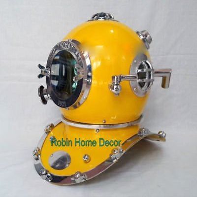 saif.nautical.store Antique Yellow Diving Helmet US Navy Anchor Engineering Divers Helmet Replica
