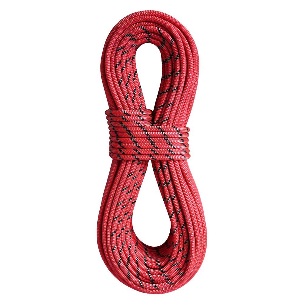 BlueWater Ropes 9.2mm Xenon Double Dry Dynamic Single, Half & Twin Rope (Bi-Pattern Red, 70M)