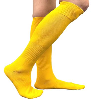 COUVER Polyester Softball Soccer Socks Baseball Football Socks for Youth Men and Women, Large, Yellow, 1 Pair