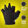 Contraband Pink Label 5237 Designer Series Workout Gloves for Women | Sugar Skull Print Weight Lifting Gloves for Women w/ Grip-Lock Padding | Gym Gloves for Women w/ Medium Padding (Yellow, X-Small) view 3