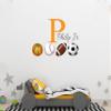 Custom Sports Balls Wall Decal with Name & Initial - Basketball Soccer Baseball Football Wall Stickers - Personalized Boys Nursery Room Decor - Wall Decal for Home Nursery Decoration Wide 30"x19" view 3