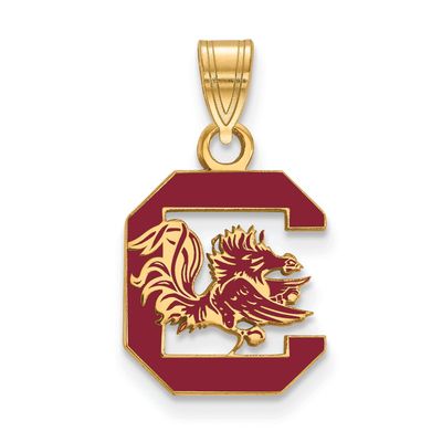 LogoArt Sterling Silver Gp University Of South Carolina Medium Enamel Pendant