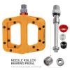 FOOKER MTB Pedals Mountain Bike Pedals 3 Bearing Non-Slip Lightweight Nylon Fiber Bicycle Platform Pedals for BMX MTB 9/16" view 4