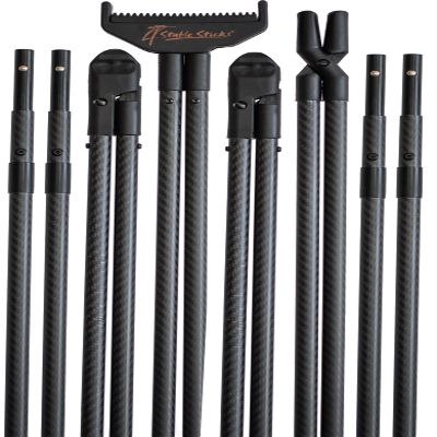4 Stable Sticks Ultimate Carbon Shooting Sticks (Black) - Lightweight Carbon, Extreme Stability for Hunting and Shooting, Foldable and transportable, 4 Point Bipod