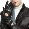 ZLUXURQ Mens Touchscreen Professional Leather Driving Gloves Unlined -Soft and Thin Italian Lambskin Black view 1