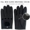 ZLUXURQ Mens Touchscreen Professional Leather Driving Gloves Unlined -Soft and Thin Italian Lambskin Black view 4